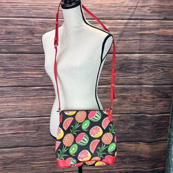 Dooney & Bourke Ambrosia tropical fruit print leather crossbody bag NWT - Picture 3 of 16
